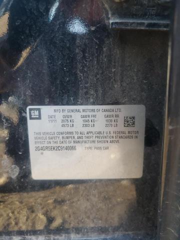 2G4GR5EK2C9140066 - 2012 BUICK REGAL 黑色 照片 12