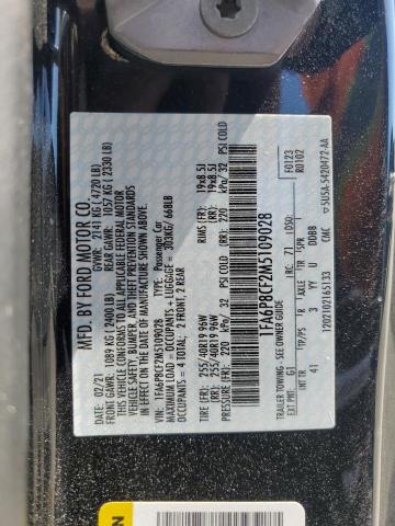 1FA6P8CF2M5109028 - 2021 FORD MUSTANG GT BLACK photo 12