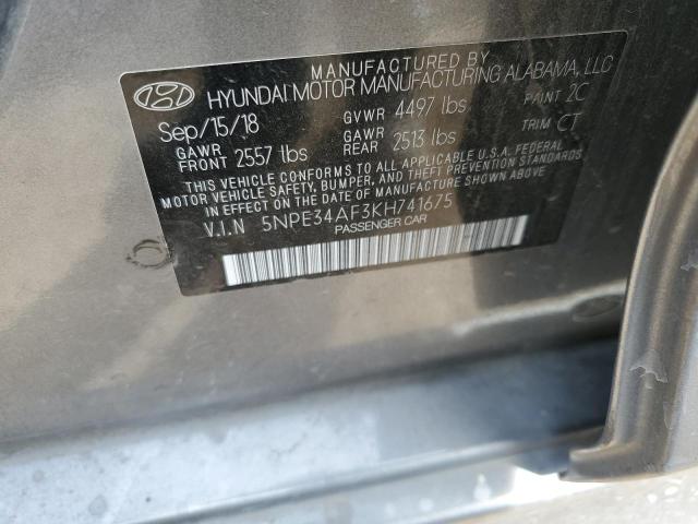 5NPE34AF3KH741675 - 2019 HYUNDAI SONATA LIMITED SILVER photo 12