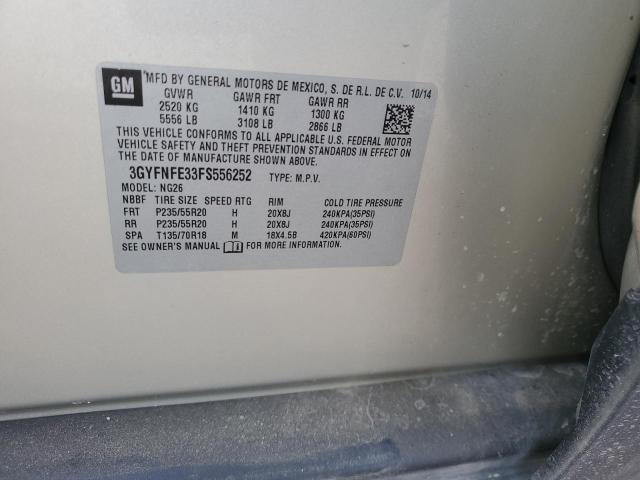 3GYFNFE33FS556252 - 2015 CADILLAC SRX PERFORMANCE COLLECTION SILVER photo 13