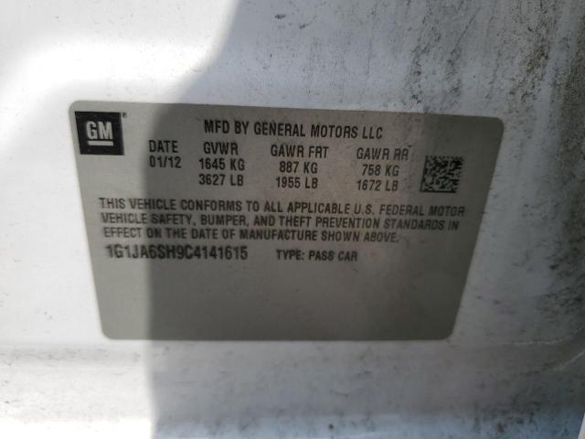 1G1JA6SH9C4141615 - 2012 CHEVROLET SONIC LS WHITE photo 12