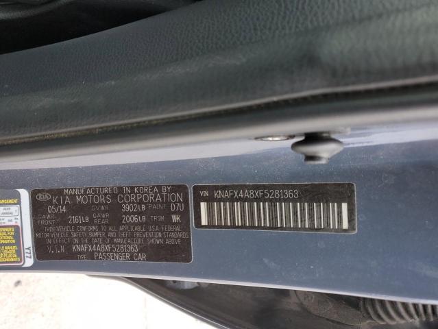 KNAFX4A8XF5281363 - 2015 KIA FORTE EX BLUE photo 12