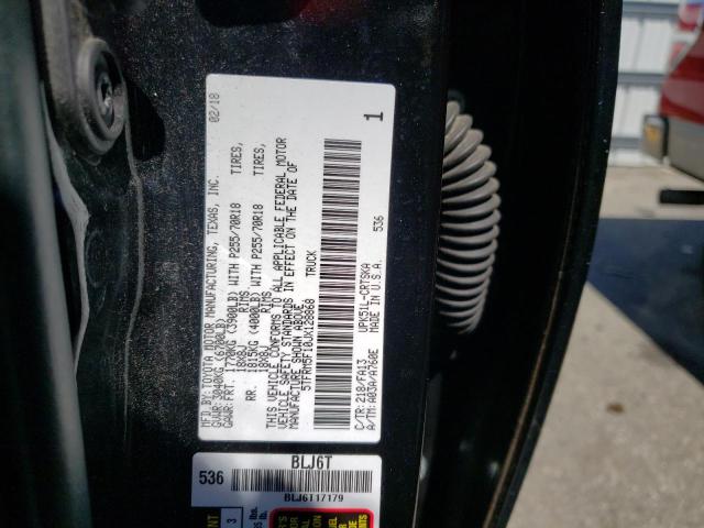 5TFRM5F10JX128868 - 2018 TOYOTA TUNDRA DOUBLE CAB SR/SR5 BLACK photo 12