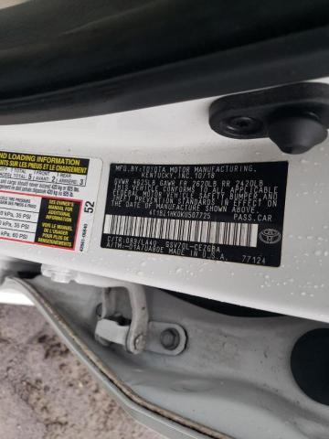 4T1BZ1HK0KU507725 - 2019 TOYOTA CAMRY XSE WHITE photo 12