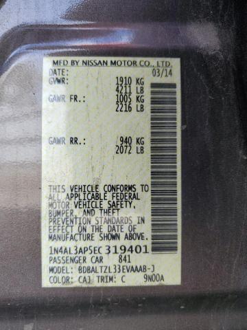 1N4AL3AP5EC319401 - 2014 NISSAN ALTIMA 2.5 BROWN photo 12