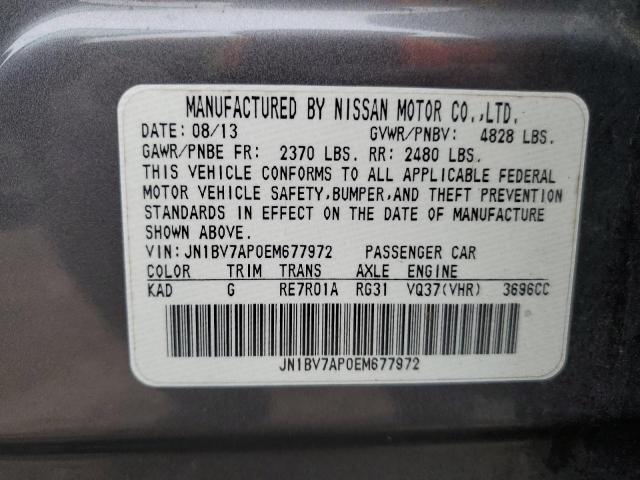 JN1BV7AP0EM677972 - 2014 INFINITI Q50 BASE SILVER photo 12