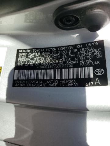 JTKDE167450062756 - 2005 TOYOTA SCION TC 银色 照片 12