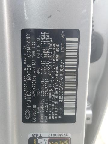 KM8J3CA45KU880697 - 2019 HYUNDAI TUCSON LIMITED SILVER photo 12