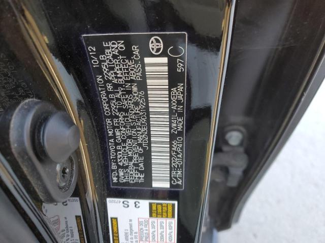 JTDZN3EU9D3192576 - 2013 TOYOTA PRIUS V BLACK photo 12