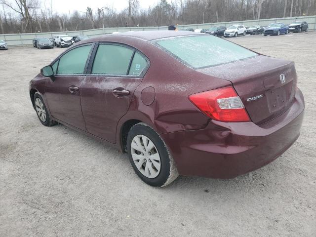 JHMFB2F52CS003105 - 2012 HONDA CIVIC LX BURGUNDY photo 2