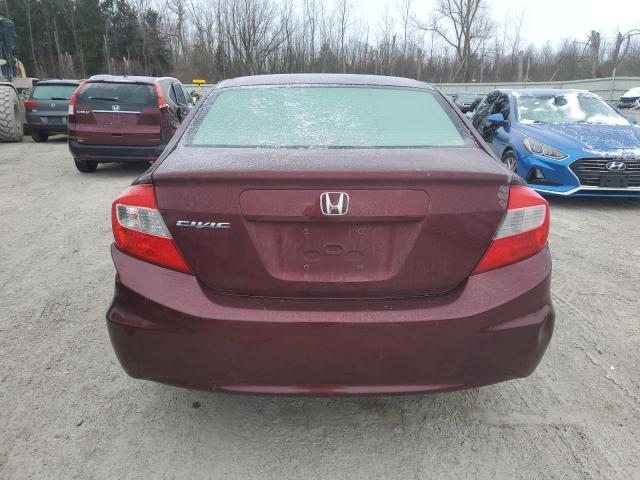 JHMFB2F52CS003105 - 2012 HONDA CIVIC LX BURGUNDY photo 6