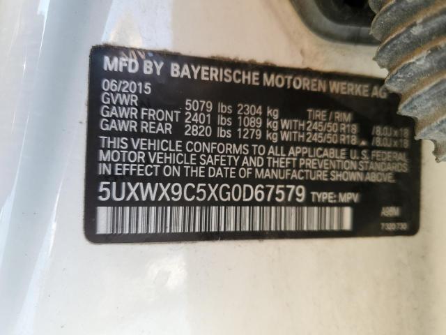 5UXWX9C5XG0D67579 - 2016 BMW X3 XDRIVE28I WHITE photo 13