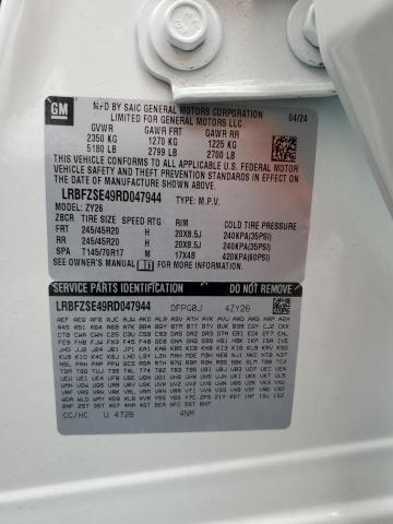 LRBFZSE49RD047944 - 2024 BUICK ENVISION AVENIR WHITE photo 13