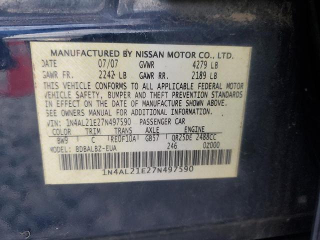 1N4AL21E27N497590 - 2007 NISSAN ALTIMA 2.5 BLUE photo 12