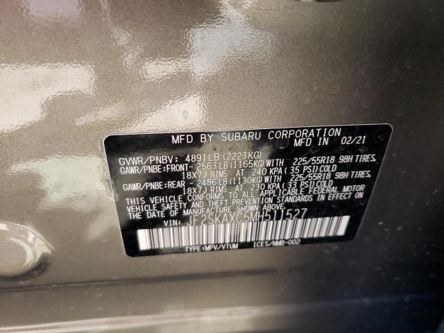 JF2SKAXC5MH511527 - 2021 SUBARU FORESTER TOURING 棕色 照片 13