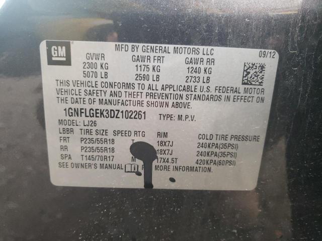 1GNFLGEK3DZ102261 - 2013 CHEVROLET EQUINOX LTZ GRAY photo 12