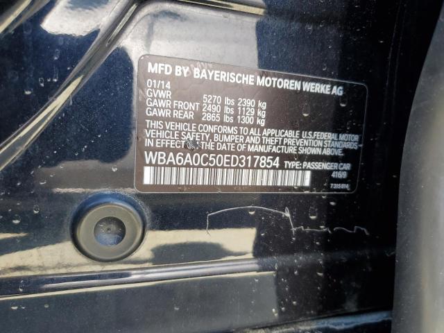 WBA6A0C50ED317854 - 2014 BMW 640 I GRAN COUPE BLACK photo 12