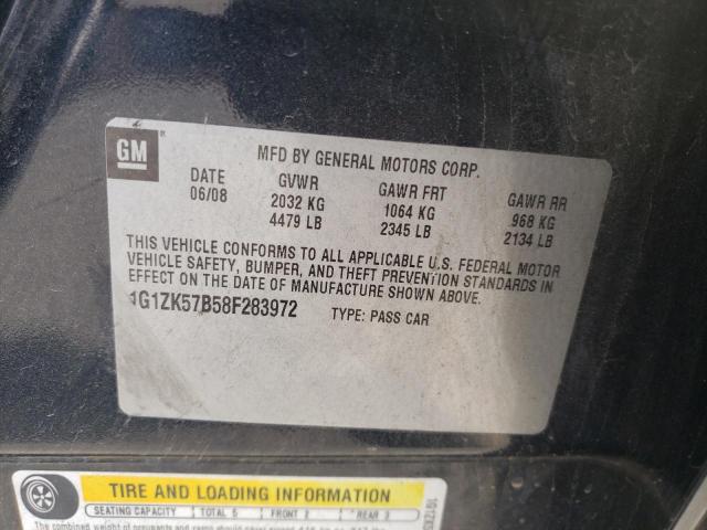 1G1ZK57B58F283972 - 2008 CHEVROLET MALIBU LTZ შავი ფოტო 12