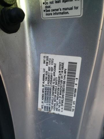 5FNRL5H61DB074166 - 2013 HONDA ODYSSEY EXL SILVER photo 13