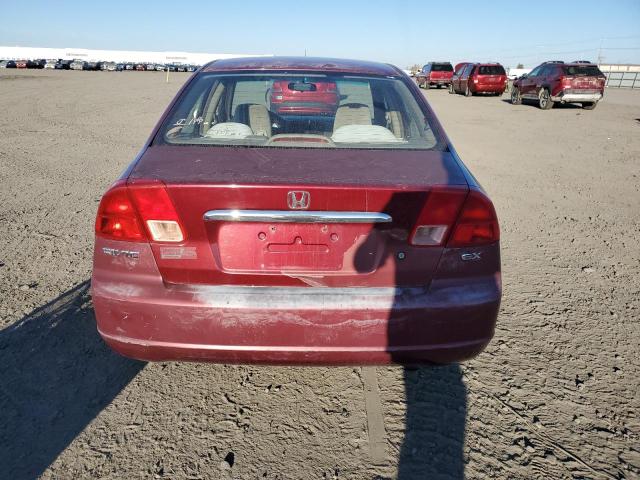 2HGES26792H582129 - 2002 HONDA CIVIC EX MAROON photo 6