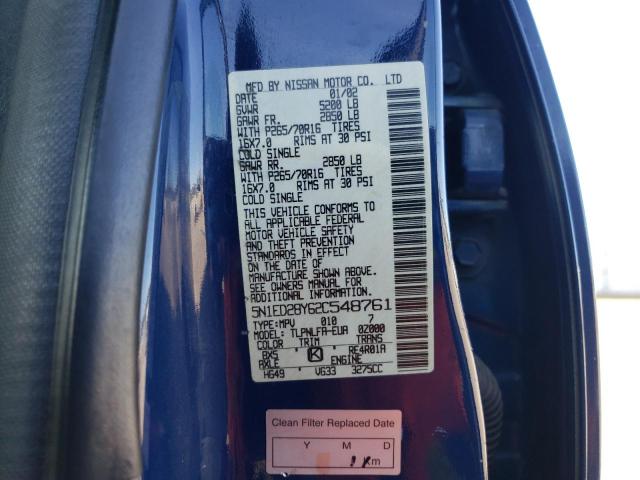 5N1ED28Y62C548761 - 2002 NISSAN XTERRA XE BLUE photo 13