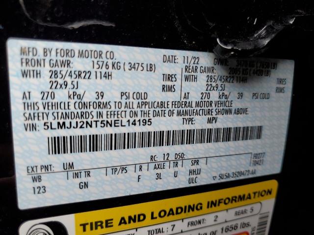 5LMJJ2NT5NEL14195 - 2022 LINCOLN NAVIGATOR BLACK photo 13