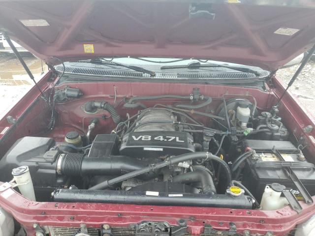 5TBBT4413YS011666 - 2000 TOYOTA TUNDRA ACCESS CAB წითელი ფოტო 12