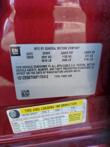 1G1ZE5E70AF115412 - 2010 CHEVROLET MALIBU LTZ წითელი ფოტო 12