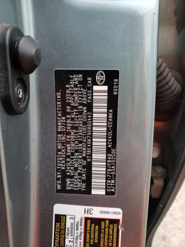 4T1BE46K79U860442 - 2009 TOYOTA CAMRY 4D 2 BASE TURQUOISE photo 12