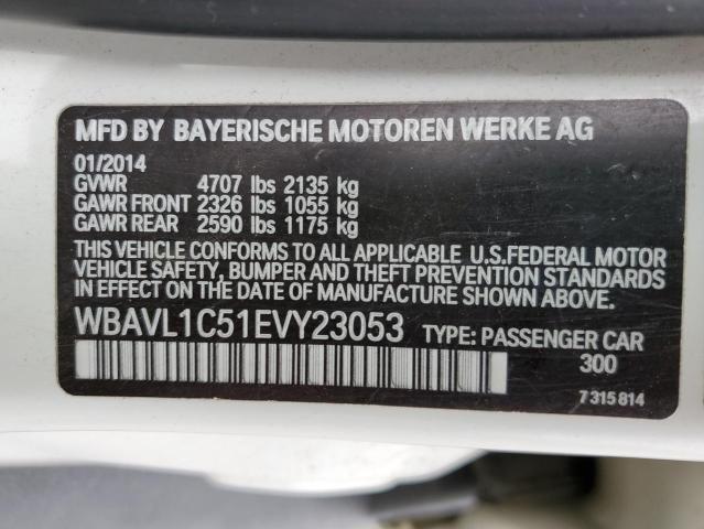 WBAVL1C51EVY23053 - 2014 BMW X1 XDRIVE28I WHITE photo 12