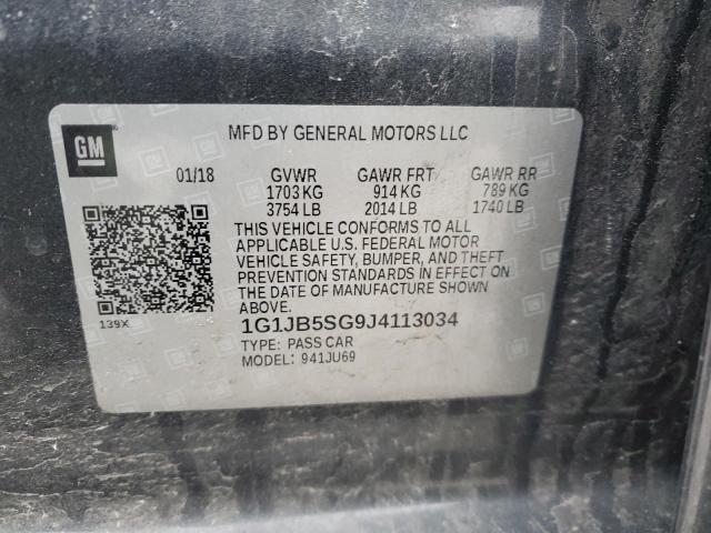1G1JB5SG9J4113034 - 2018 CHEVROLET SONIC LS CHARCOAL photo 13