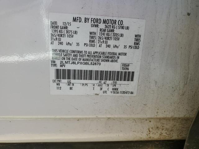 2LMTJ8LPXGBL52870 - 2016 LINCOLN MKX RESERVE Blanc photo 12