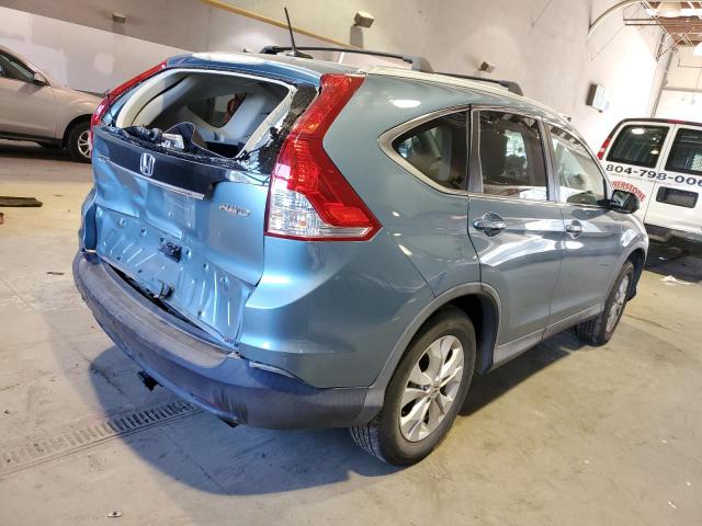 2HKRM4H77EH686469 - 2014 HONDA CR-V EXL BLUE photo 3