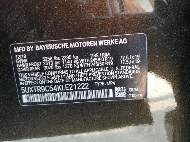 5UXTR9C54KLE21222 - 2019 BMW X3 XDRIVE30I BLACK photo 12