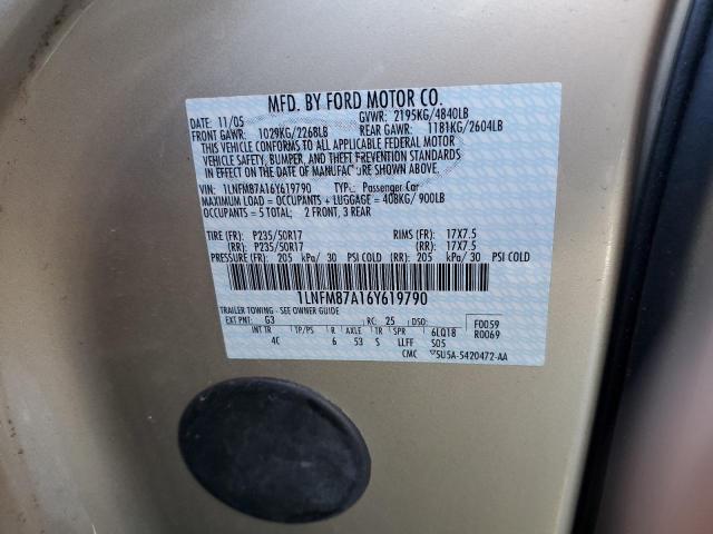 1LNFM87A16Y619790 - 2006 LINCOLN LS 米色 照片 12