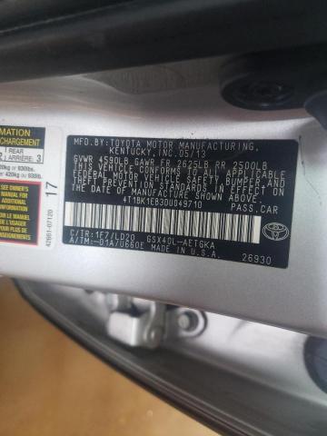 4T1BK1EB3DU049710 - 2013 TOYOTA AVALON BASE Gümüş foto 12