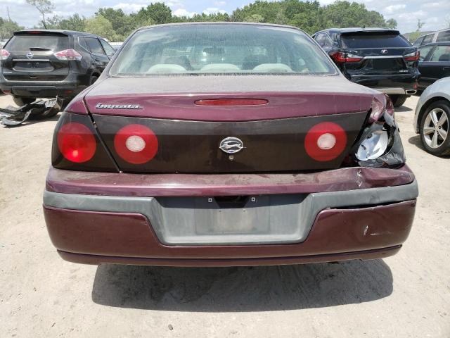 2G1WF52E049219219 - 2004 CHEVROLET IMPALA BURGUNDY photo 6