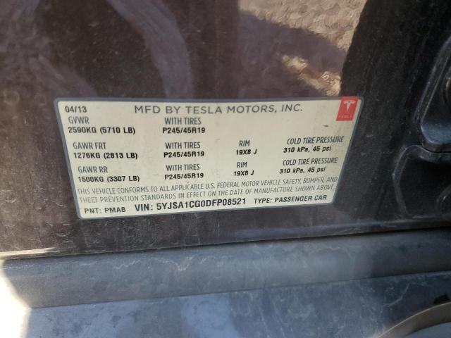 5YJSA1CG0DFP08521 - 2013 TESLA MODEL S 棕色 照片 12