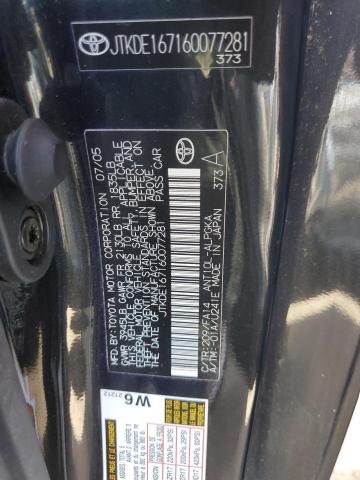 JTKDE167160077281 - 2006 TOYOTA SCION TC BLACK photo 12