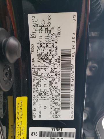 5TFJU4GN1DX038593 - 2013 TOYOTA TACOMA DOUBLE CAB PRERUNNER BLACK photo 13