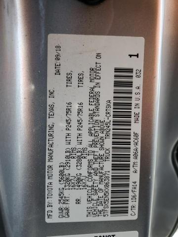 5TFSX5EN5KX063871 - 2019 TOYOTA TACOMA ACCESS CAB ვერცხლისფერი ფოტო 12