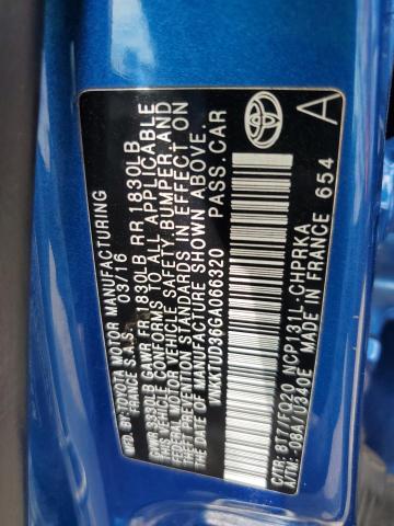 VNKKTUD36GA066320 - 2016 TOYOTA YARIS L BLUE photo 13