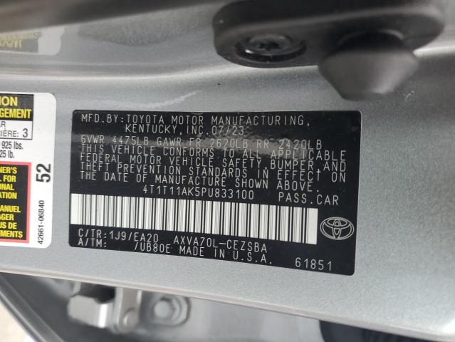 4T1T11AK5PU833100 - 2023 TOYOTA CAMRY SE NIGHT SHADE SILVER photo 13