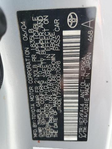 JTKDE177550007098 - 2005 TOYOTA SCION TC 银色 照片 12