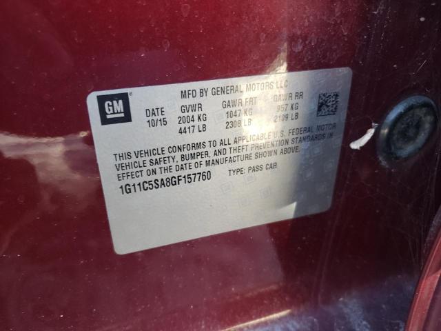 1G11C5SA8GF157760 - 2016 CHEVROLET MALIBU LIM LT Бордовый фото 12