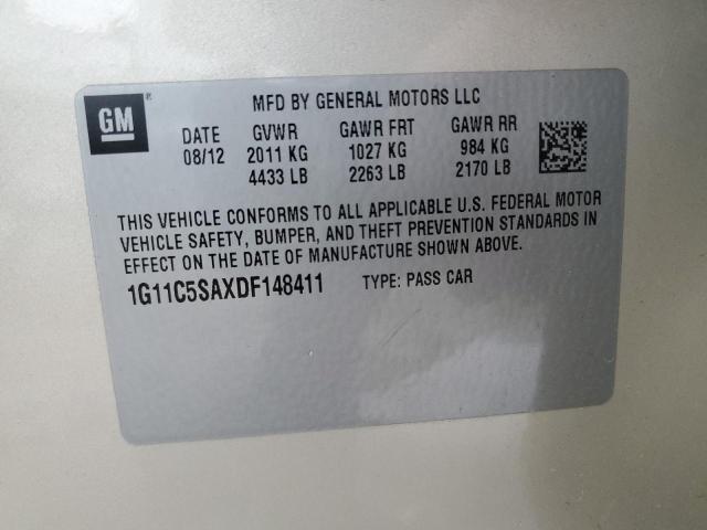 1G11C5SAXDF148411 - 2013 CHEVROLET MALIBU 1LT GOLD photo 12