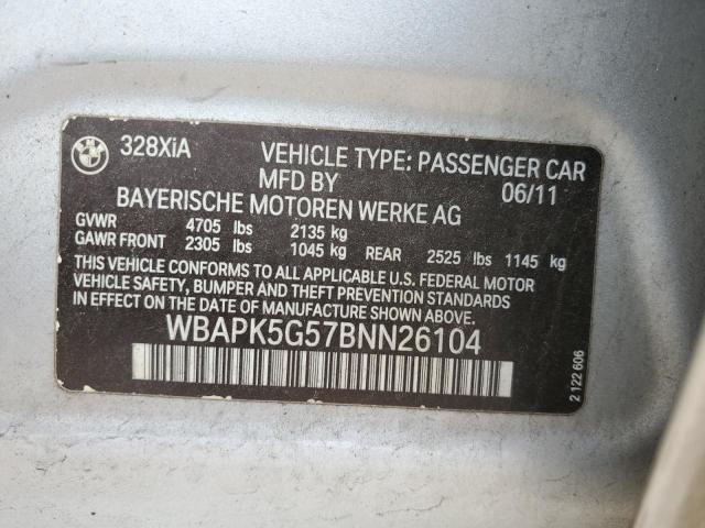 WBAPK5G57BNN26104 - 2011 BMW 328 XI SULEV SILVER photo 12