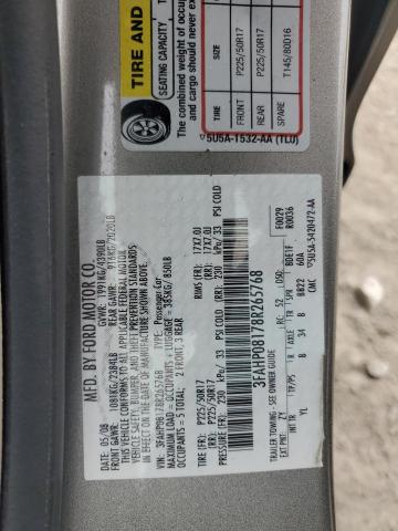 3FAHP08178R265768 - 2008 FORD FUSION SEL GRAY photo 12