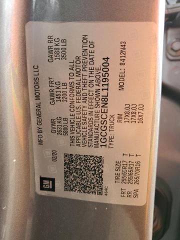 1GCGSCEN8L1195004 - 2020 CHEVROLET COLORADO LT GRAY photo 12