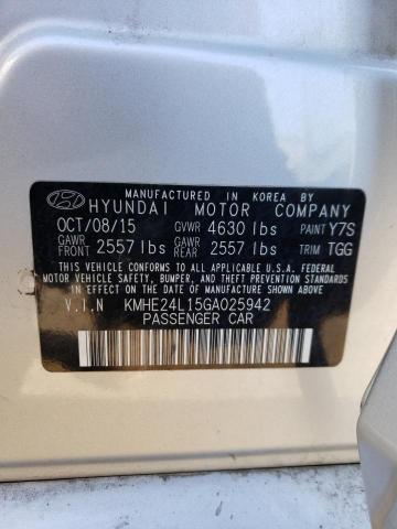 KMHE24L15GA025942 - 2016 HYUNDAI SONATA HYBRID SILVER photo 12